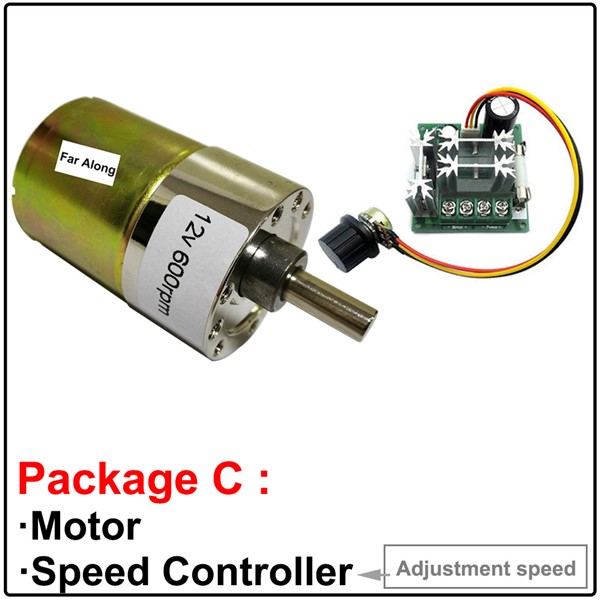 12V 24V Micro Brushed DC Gear Motors 12 Volt High Torque Slow Low Speed 5 To 600RPM in DC Motor Adjustable Speed Reversed