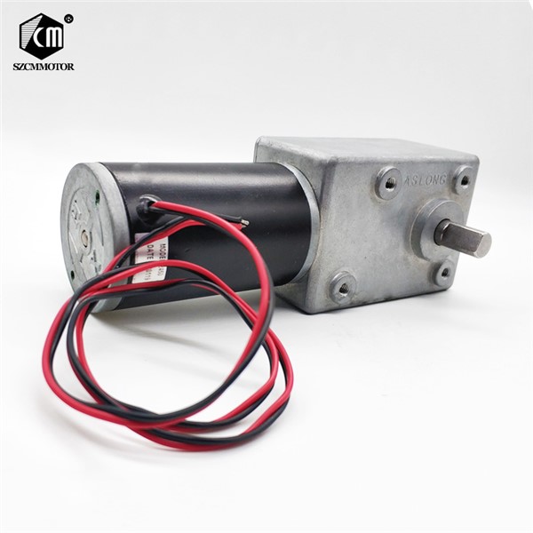 82*58mm Gearbox Powerful Electric Worm Gear Motor DC 24V 35RPM Reducer Motor Max Torque 10N. M Larger-Power 30W Worm Geared Motor