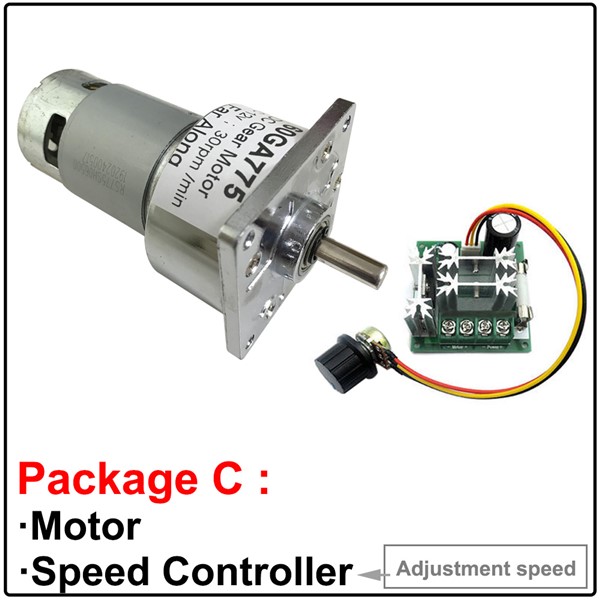 Powerful 60GA775 Micro Permanent Magnet High Torque 24V DC Gear Motor 12 Volt Slow Low Speed 5-500RPM Adjustable Speed Reversed