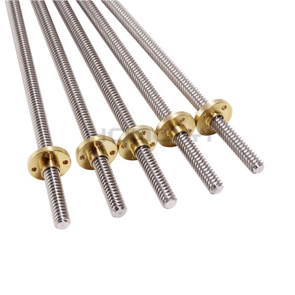 3D Printer Trapezoidal Rod Lead Screw Thread 8mm Length100mm200mm300mm400 T8 Lead 2/4/8/12/14mm with Brass Nut