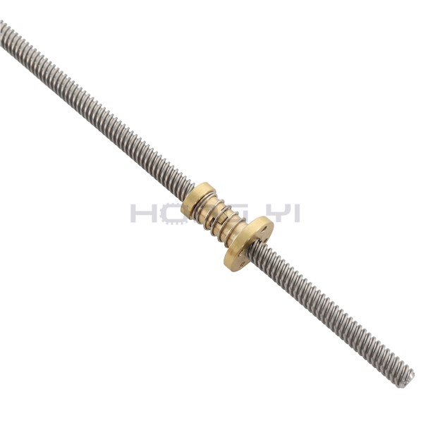 Anti-Backlash Nut + 200mm 300mm 400mm 500mm T8 Lead Screw 8MM Thread 8mm T-Type Fuso Trapezoidal for 3D Printer & CNC