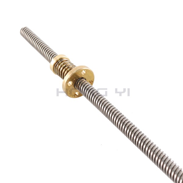 Anti-Backlash Nut + 200mm 300mm 400mm 500mm T8 Lead Screw 8MM Thread 8mm T-Type Fuso Trapezoidal for 3D Printer & CNC