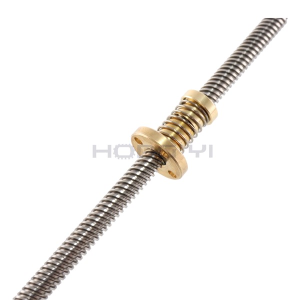 Anti-Backlash Nut + 200mm 300mm 400mm 500mm T8 Lead Screw 8MM Thread 8mm T-Type Fuso Trapezoidal for 3D Printer & CNC