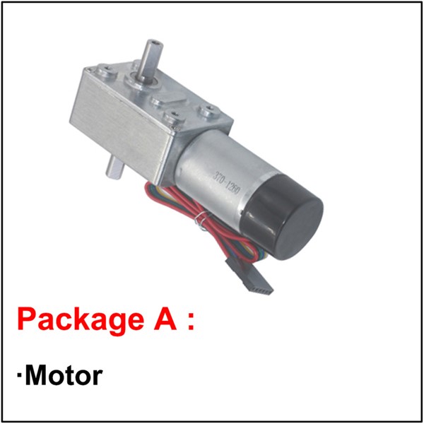 Micro DC Electric Double Shaft Worm Geared Motor 6V 12V 24V with Dual Shaft Encoder Low Speed 6-150RPM in DC Motor Self Locking