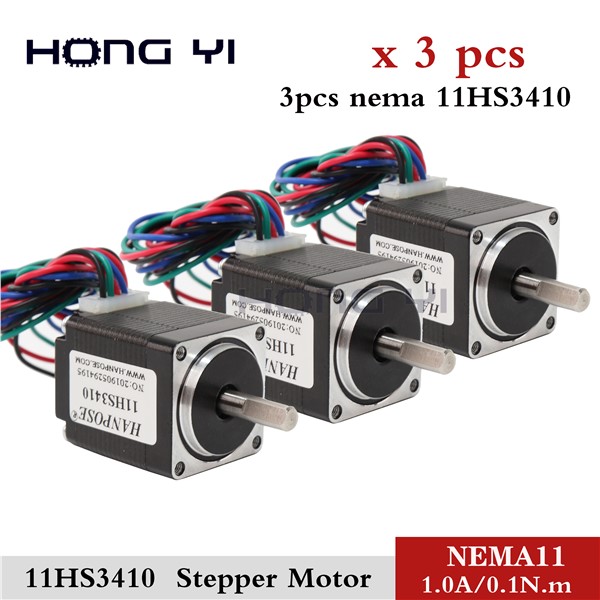 Free Shipping 3pcs Mini 4-Lead Nema11 34mm Stepper Motor 28 Motor Nema 11 Motor 1.0A 3D Printer Motor & CNC XYZ