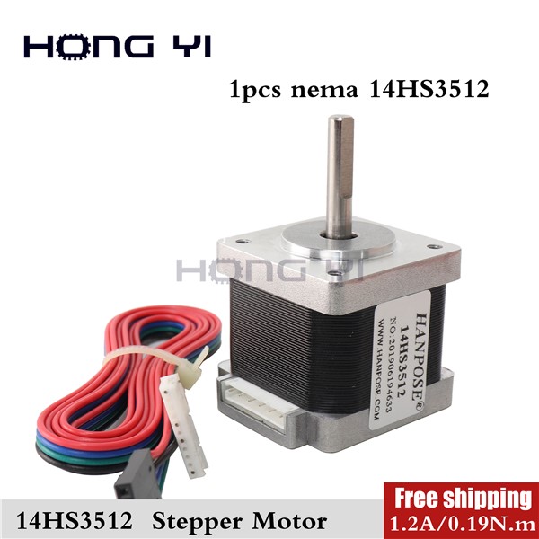 Free Shipping 1pcs NEMA 14 1.8 Degrees 35 Hybrid Stepper Motor 2 Phase 35mm 1400g. Cm 1.2A for CNC