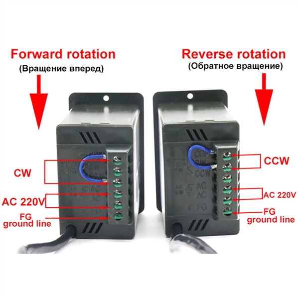 220V AC Motor Speed Controller 6/15/25/40/60/90/120/200/250W AC 220V for Forward Reverse Single-Phase AC Geared Motor Control