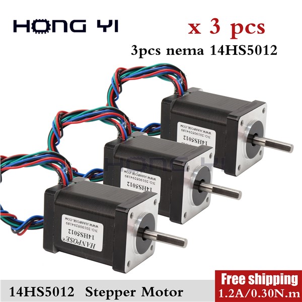 3pcs Mini Stepper Motor 4-Lead Nema 14 50mm 1.2A 0.30N. M 35 Motor Nema14 Stepper for DIY 3D Printer CNC XYZ