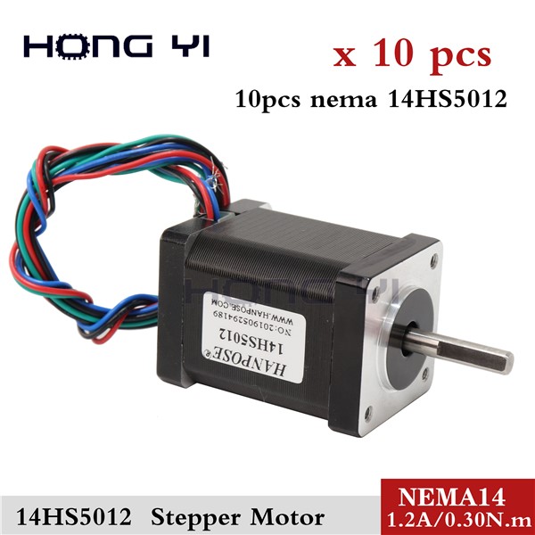 10pcs NEMA 14 35 Hybrid Stepper Motor 1.8 Degree 2 Phase 4 Wires 50mm Stepper Motor for CNC Router