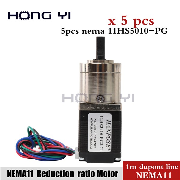 5pcs 5.18:1 PG Stepper Motor 4-Lead Nema 11 28x50mm Planetary Gearbox Motor Extruder Gear Stepper Motor Ratio 5.18:1 for Robot