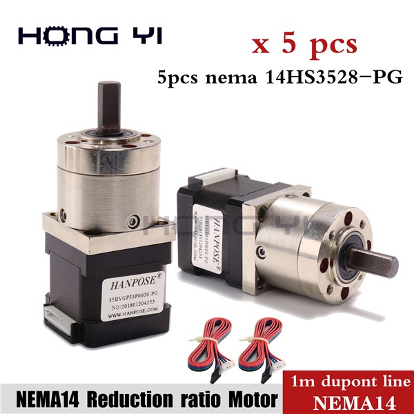 5pcs Nema 14 Stepper Motor 14HS3528 PG Motor Extruder Gear Stepper Motor Ratio Any Size