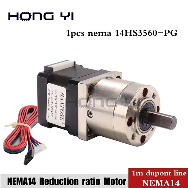 14HS3560 PG Nema 14 Stepper Motor Extruder Gear Stepper Motor Ratio 5.18:1 Planetary Gearbox Geared Motor