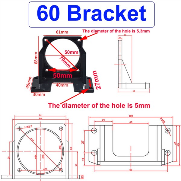 Metal Electric DC AC Motor Mounting Bracket Use for Motor Fixed Installation