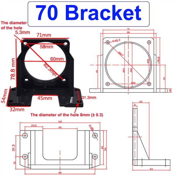 Metal Electric DC AC Motor Mounting Bracket Use for Motor Fixed Installation