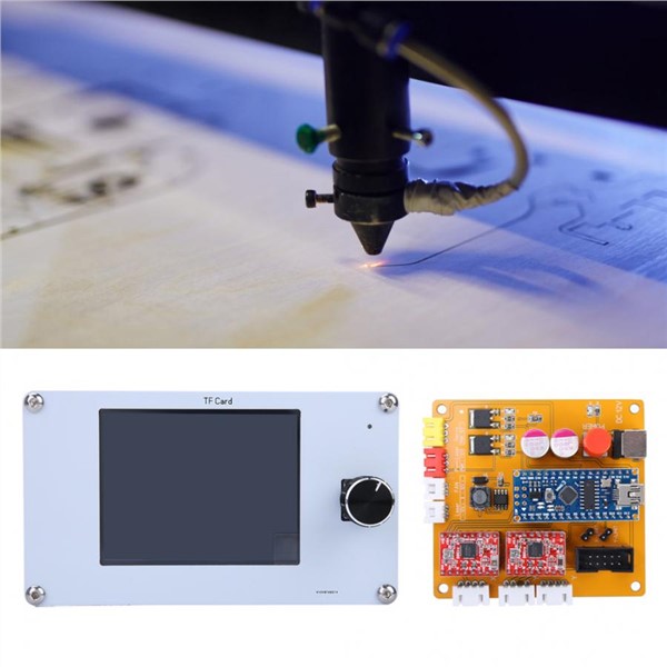 Laser Engraving Machine 2 Axle CNC Laser Engraving Machine Control Board with Control Panel 12V/5V for Woodworking DIY