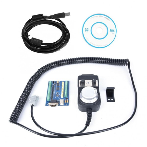 Manual Pulse Generator MACH3 USB 5 100KHz Motion Controller Card Board+Electronic Handwheel Motion Controller Set