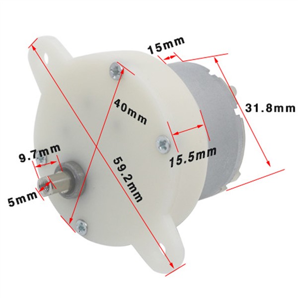 Double Flat Shaft Micro Mini Plastic DC Gear Motors DC 12V 24V Slow Speed Motor 10RPM In DC Motor Use for Toys Smart Device Etc.