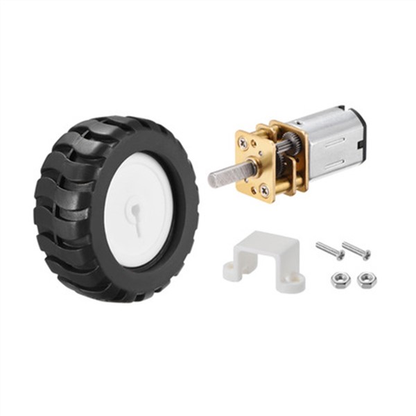 N20 Electric Mini Micro DC Geared Motors 3V 6V 12V Low Speed 15-600RPM In DC Motor with Mounting Bracket Wheel Tire for DIY Toys