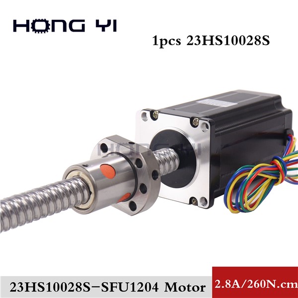 2.8A/260N. CM 23HS10028 Nema 23 Stepper Motor 4-Leads CNC Sfu1204 Ball Screw Length 200MM for 3D Printer