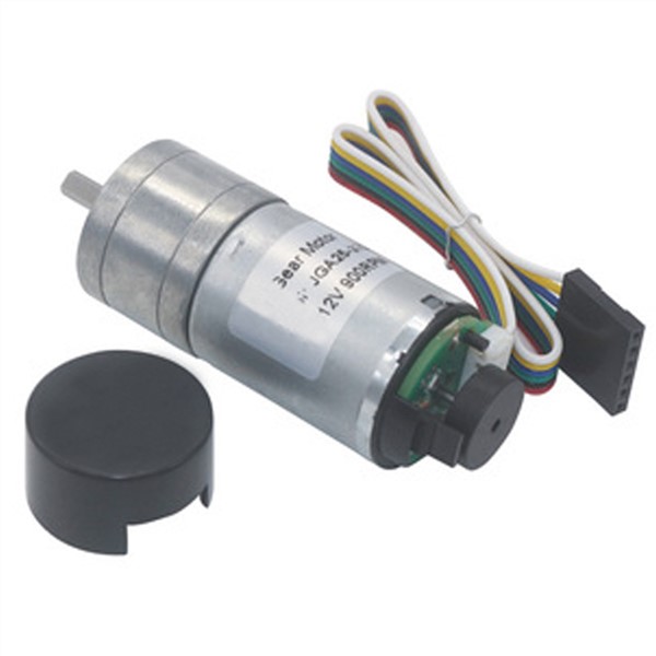 6V 12V 24V DC Geared Motor Encoder 12-1360RPM Adjustable Speed Reversed with Mounting Bracket Coupling Wheel DIY Toy Car Kit