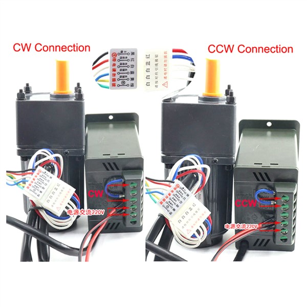 Single Phase Electric 15W AC Gear Motor 220V Low Speed 10-500RPM with Controller Forward Reverse Motor Control Metal Gear