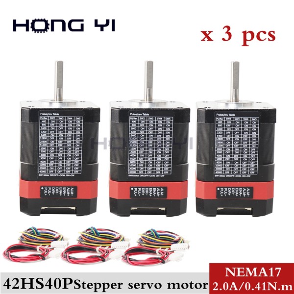 3pcs 0.41N. M 41Oz-in 2.0A 40mm Nema17 Integrated Stepper Servo Motor with Drive