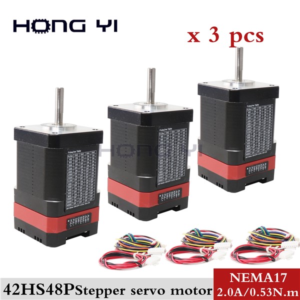 3PCS 42HS8401 Integrated Servo Motor with Drive 0.53N. m 2.0A 48mm Stepper Servo Motor Nema17