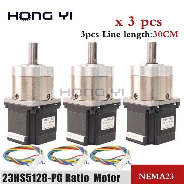 3PCS Stepper Motor 23HS5128 -PG 2.8A Extruder Gear Stepper Motor Ratio 15:1 16:1Planetary Gearbox 57 Motor Usongshine 4-Lead