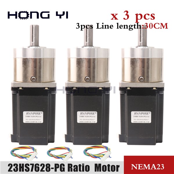 3PCS 4-Lead 23HS7628 2.8A 189N. CM Stepper Motor 57 Motor Extruder Gear Stepper Motor Ratio 16:1 Planetary Gearbox