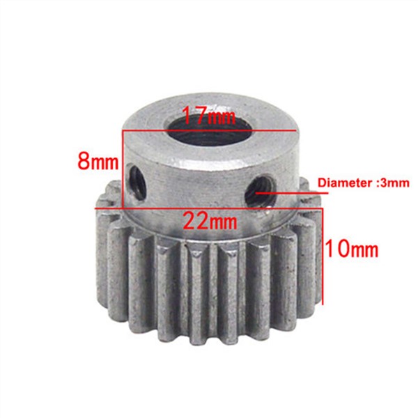 Metal Iron Gear Wheel with 1 Modulus 20 Teeth the Diameter of Inner Hole 6MM 7MM 8MM 10MM 12MM Gear Use for Motor Mechanical Etc