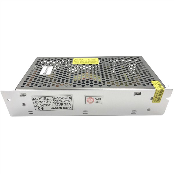 High Quality Power Supply Input AC 110V 220V Output to DC 24V 6.25A 150W & 2 Wires Output for DC Motor Or LED Strip