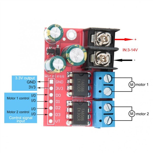 DC Motor Drive Module PWM Regulation Double H Bridge Module Motor Drive Controller Module CW CCW Rotation 5A