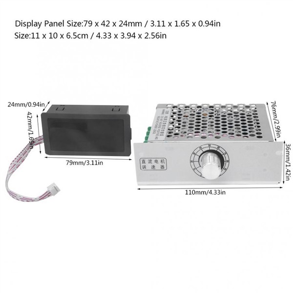 PWM Motor Controller Digital Displayed Stepless Motor Speed Regulator DC12~80V 30A