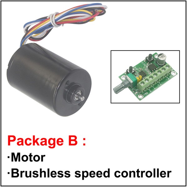 Micro DC High Speed Four-Pole Brushless Motor 12V 24V 4000/8000RPM Mini BLDC In DC Motors with Brake Low Noise Built-In Driver