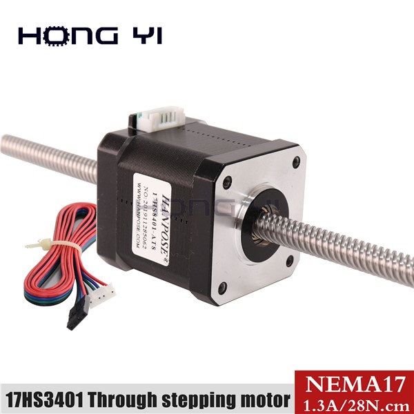 17HS3401 42 through-Type Stepper Motor 28N. CM 100MM 200MM 300MM Lead Screw Stepper Motor