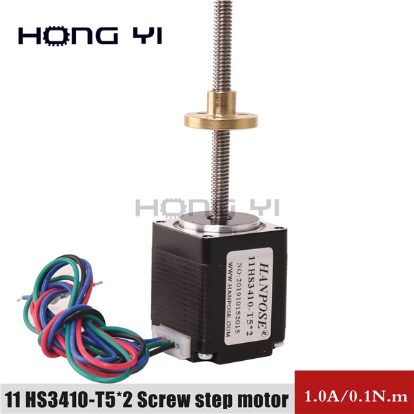 Shaft 5mm Large Torque 0.1N. M 11HS3410-T5 Straight Screw Stepper Motor Length 50mm / 100mm / 150mm