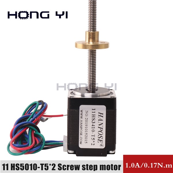 11HS5010 50mm T5 Screw 0.17N. m 1.8 Degree Trapezoid Step Motor Screw Length 200mm / 250mm / 300mm DC Motor