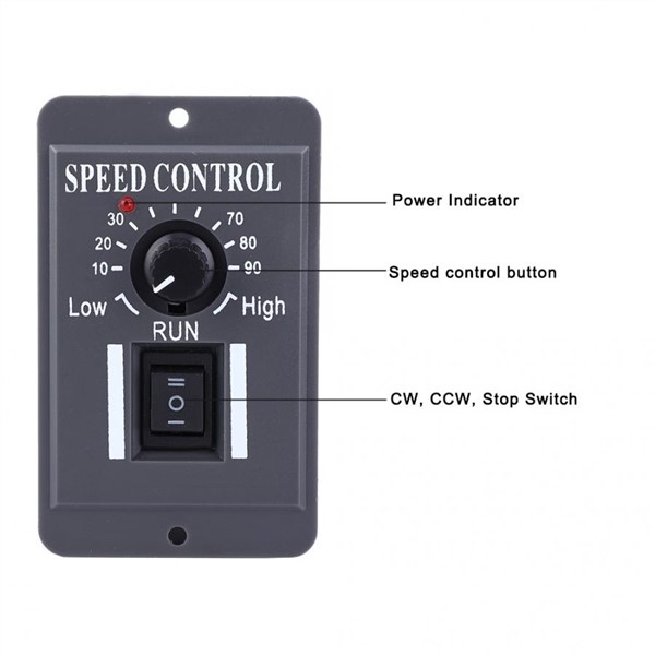 DC 10V-60V Motor Speed Controller Governor Speed Control Switch CW/CCW Motor Governor 6A Motor Regulator