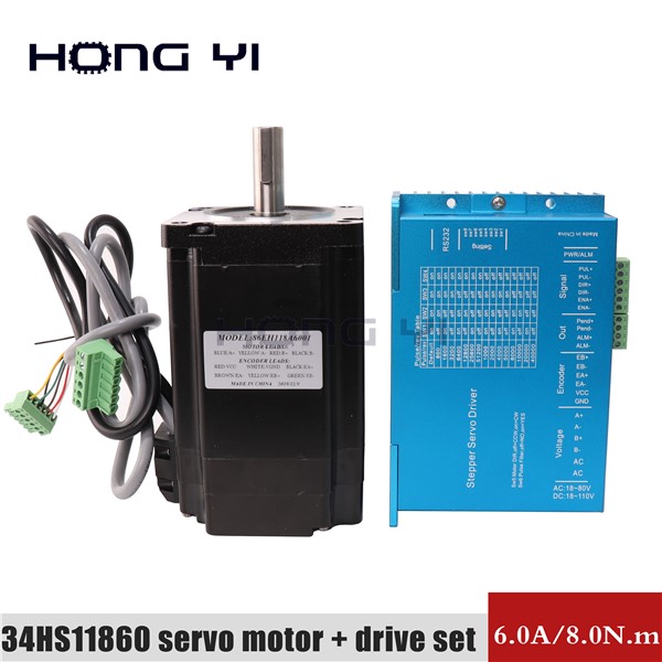 NEMA34 6.0A 8N. M Step-Servo Motor HBS86 34HS11860 Closed Loop Servo Driver CNC 3D