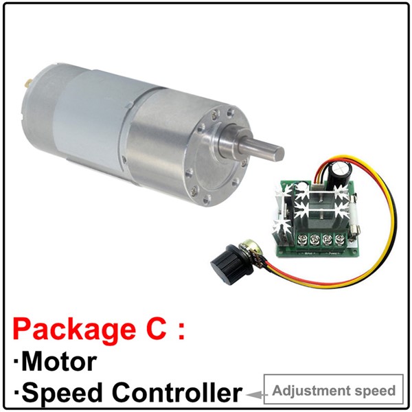 Electric Micro DC Gear Motor High Torque 12V 24V Low Speed 10-800RPM Adjustable Speed Reversed in DC Motor for Toys Smart Device