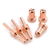 60pcs Red Copper Extended Long Plasma Cutter Tip Electrodes&amp;Nozzles Kit Mayitr Consumable for PT31 LG40 40A Cutting Welder Tor