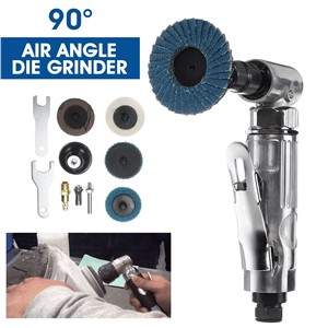 Drillpro 1/4 Air Angle Die Grinder 90 ° Pneumatic Grinding Machine Mini Poratble Tools Cut off Polisher Mill Engraving Tool Set