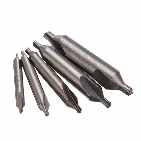 HSS High Speed Steel Center Drill Bits Set Precision Combined Countersinks Kit 60 Degree Angle 1mm 2mm 3mm 5mm for Power Tools