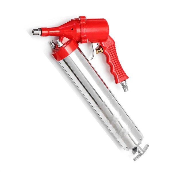 1Set Car Manual One Hand Grip Air Mini Pneumatic Compressor Pump Grease Tith Pipe Tupe Hose for Gun Red for SUV Truck