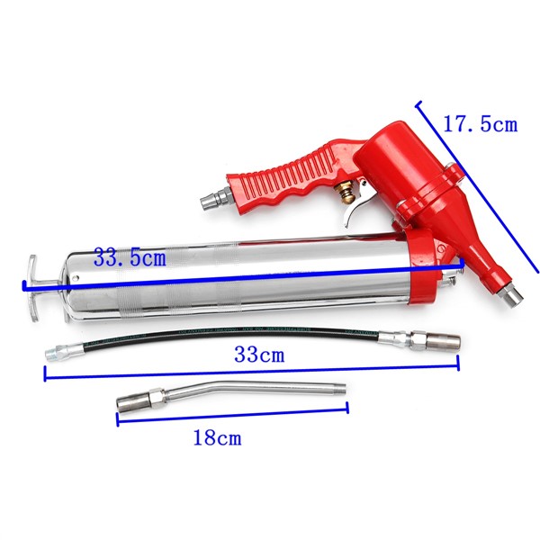 1Set Car Manual One Hand Grip Air Mini Pneumatic Compressor Pump Grease Tith Pipe Tupe Hose for Gun Red for SUV Truck