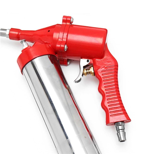 1Set Car Manual One Hand Grip Air Mini Pneumatic Compressor Pump Grease Tith Pipe Tupe Hose for Gun Red for SUV Truck