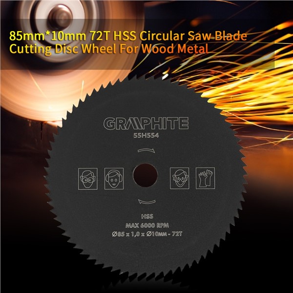 85mm*10mm 72T HSS Circular Saw Blade Cutting Disc Wheel for Wood Metal HSS Circular Saw Blade Rotary Power Wood Cutting Tool