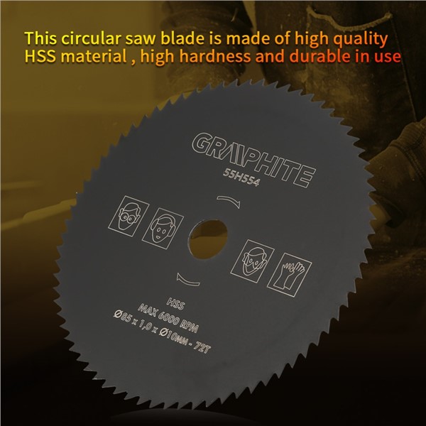 85mm*10mm 72T HSS Circular Saw Blade Cutting Disc Wheel for Wood Metal HSS Circular Saw Blade Rotary Power Wood Cutting Tool