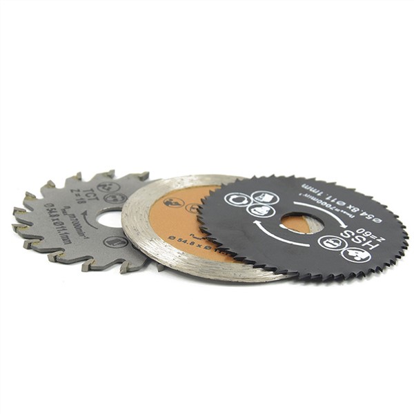 3pcs 54.8mm HSS Angle Grinder Disc Mini Wood Circular Saw Blade Set Circular Saw Rotary Tool Used To Cut Wood & Aluminum Metal
