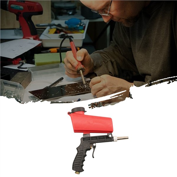 Portable Pneumatic Rust Blasting Small Sanding Gravity Sandblasting Gun Handheld Mini Spray Gun Lightweight Aluminium Gravity